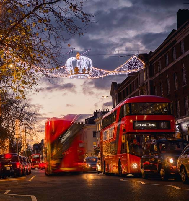Kings Road in London during Christmas